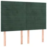 sötétzöld bársony rugós és LED-es ágy matraccal 140x190 cm
