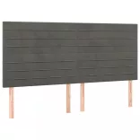 sötétszürke bársony rugós és LED-es ágy matraccal 160x200 cm