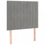 világosszürke bársony rugós és LED-es ágy matraccal 80 x 200 cm