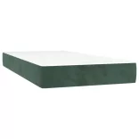 sötétzöld bársony rugós és LED-es ágy matraccal 90x200 cm