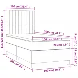 sötétzöld bársony rugós és LED-es ágy matraccal 100x200 cm
