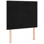 fekete bársony rugós és LED-es ágy matraccal 120x200 cm