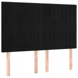 fekete bársony rugós és LED-es ágy matraccal 140x190 cm