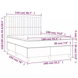 fekete bársony rugós és LED-es ágy matraccal 140x190 cm