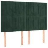sötétzöld bársony rugós és LED-es ágy matraccal 140x190 cm