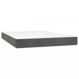 sötétszürke bársony rugós és LED-es ágy matraccal 140x200 cm