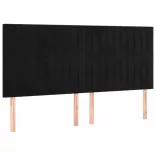 fekete bársony rugós és LED-es ágy matraccal 160x200 cm