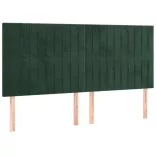 sötétzöld bársony rugós és LED-es ágy matraccal 180x200 cm
