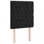 fekete bársony rugós és LED-es ágy matraccal 80 x 200 cm