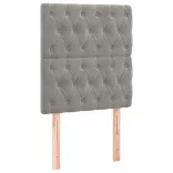 világosszürke bársony rugós és LED-es ágy matraccal 90x200 cm