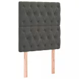 sötétszürke bársony rugós és LED-es ágy matraccal 90x200 cm