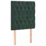 sötétzöld bársony rugós és LED-es ágy matraccal 90x200 cm