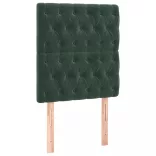 sötétzöld bársony rugós és LED-es ágy matraccal 100x200 cm