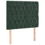 sötétzöld bársony rugós és LED-es ágy matraccal 120x200 cm