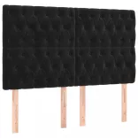 fekete bársony rugós és LED-es ágy matraccal 140x190 cm