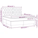sötétzöld bársony rugós és LED-es ágy matraccal 160x200 cm