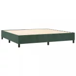 sötétzöld bársony rugós és LED-es ágy matraccal 200x200 cm
