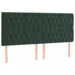 sötétzöld bársony rugós és LED-es ágy matraccal 200x200 cm