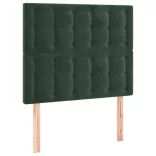 sötétzöld bársony rugós és LED-es ágy matraccal 80 x 200 cm