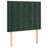 sötétzöld bársony rugós és LED-es ágy matraccal 90x200 cm