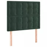 sötétzöld bársony rugós és LED-es ágy matraccal 100x200 cm