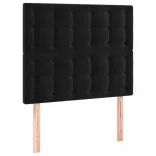 fekete bársony rugós és LED-es ágy matraccal 120x200 cm
