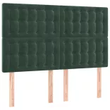 sötétzöld bársony rugós és LED-es ágy matraccal 140x190 cm