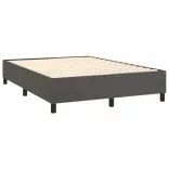 sötétszürke bársony rugós és LED-es ágy matraccal 140x200 cm