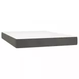 sötétszürke bársony rugós és LED-es ágy matraccal 140x200 cm