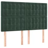 sötétzöld bársony rugós és LED-es ágy matraccal 140x200 cm