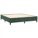 sötétzöld bársony rugós és LED-es ágy matraccal 160x200 cm