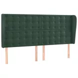 sötétzöld bársony rugós és LED-es ágy matraccal 180x200 cm
