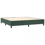 sötétzöld bársony rugós és LED-es ágy matraccal 200x200 cm