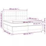 sötétzöld bársony rugós és LED-es ágy matraccal 200x200 cm
