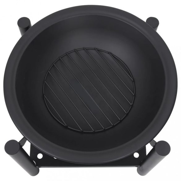 acél tűztál piszkavassal 54 x 54 x 55 cm