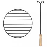 acél tűztál piszkavassal 54 x 54 x 55 cm