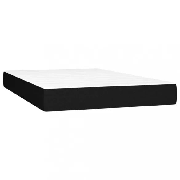 fekete szövet rugós ágy matraccal 120 x 200 cm