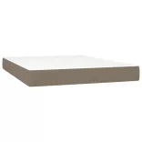 tópszínű szövet rugós ágy matraccal 140 x 190 cm