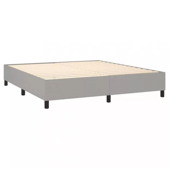 világosszürke szövet rugós ágy matraccal 160 x 200 cm