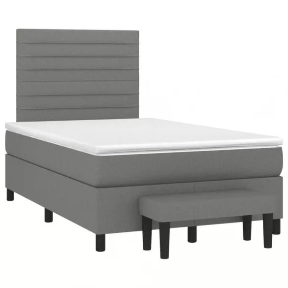 sötétszürke szövet rugós ágy matraccal 120 x 200 cm