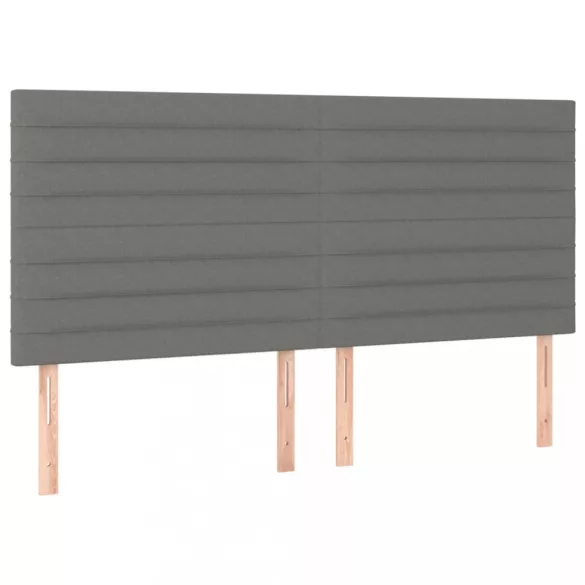 sötétszürke szövet rugós ágy matraccal 200 x 200 cm