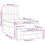 tópszínű szövet rugós ágy matraccal 80 x 200 cm