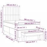 világosszürke szövet rugós ágy matraccal 100 x 200 cm
