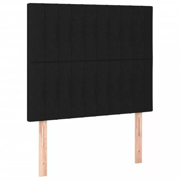 fekete szövet rugós ágy matraccal 100 x 200 cm