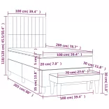 tópszínű szövet rugós ágy matraccal 100 x 200 cm