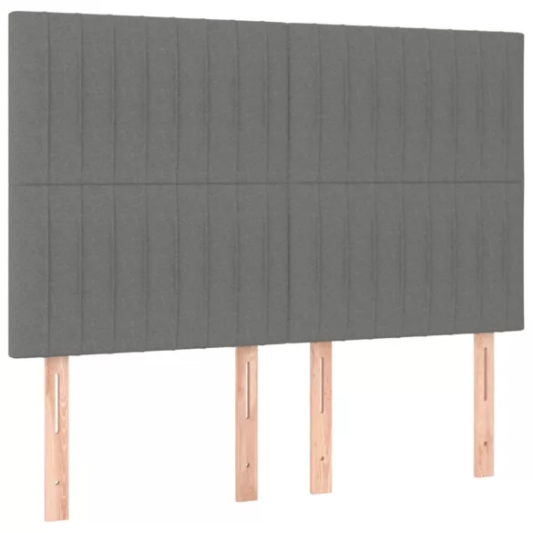 sötétszürke szövet rugós ágy matraccal 140 x 190 cm