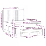 tópszínű szövet rugós ágy matraccal 140 x 190 cm