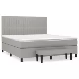 világosszürke szövet rugós ágy matraccal 180 x 200 cm