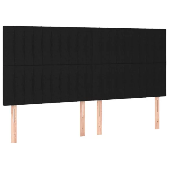 fekete szövet rugós ágy matraccal 200 x 200 cm