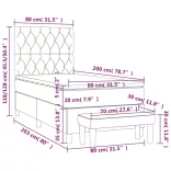 tópszínű szövet rugós ágy matraccal 80 x 200 cm
